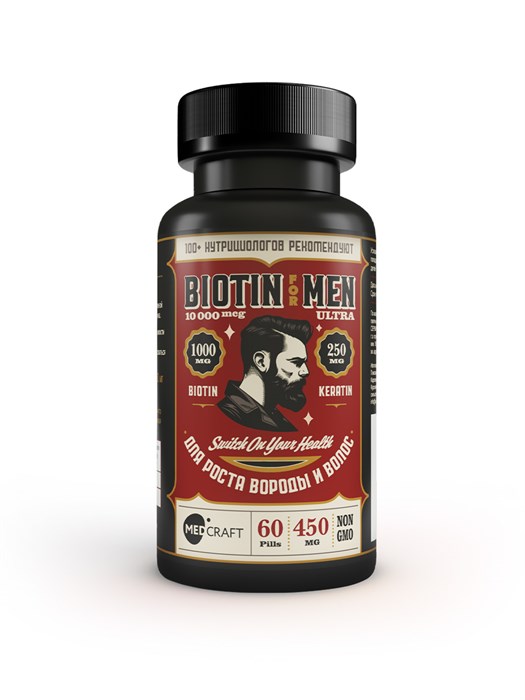 Биотин Кератин для мужчин, таблетки, 10000 мг,  60 шт. BiotinKeratinMen